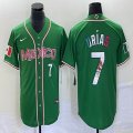 2023 World Cup Mexico #7 Julio Urias green majestic baseball jerseys 197