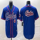 Nike Chicago Cubs blank blue majestic MLB baseball jerseys Joint name-BD 03