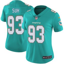 Women Dolphins #93 Ndamukong Suh Nike green Color Rush Limited Jerseys