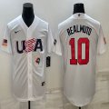 2023 World Cup #10 J.T. Realmuto white USA majestic baseball jerseys 12