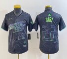 Youth Nike Tampa Bay Rays #22 Jose Siri blaack majestic baseball jersey city version