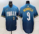 Nike Philadelphia Phillies #9 Merrifield blue majestaic baseball jersey city version 01