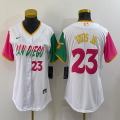 Women Nike San Diego Padres #23 Fernando Tatis Jr white red green majestic baseball jersey