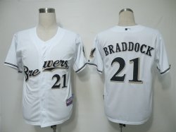 2011 MLB Jerseys Milwaukee Brewers 21 Braddock White