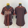 Women Nike Cleveland Browns blank brown baseball jerseys Joint name-BD