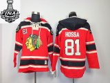 2013 NHL Stanley Cup Chicago Blackhawks #81 Marian Hossa Red NHL Hooded Sweatshirt