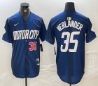 Nike Detroit Tigers #35 Justin Verlander blue Majestic baseball jerseys city version 01