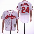 Cleveland Indians #24 Ramirez throwback white baseball Jerseys