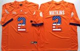 Clemson Tigers Purple #2 WATKINS orange usa flag college football jersey