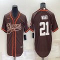 Nike Cleveland Browns #21 Denzel Ward brown baseball jerseys Joint name-BD