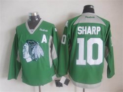 2015 Reebok Chicago Blackhawks Patrick Sharp #10 green ice hockey jersey