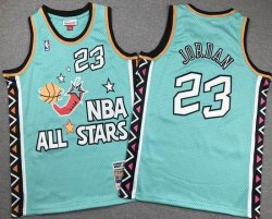 Youth NBA All Stars #23 Michael Jordan light green throwback nba basketball jerseys -XD