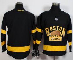 2015 Boston Bruins blank Black ice hockey jerseys winter patch