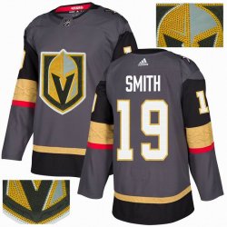 Custom Adidas Vegas Golden Knights #19 Smith gray hockey Jersey Champion version