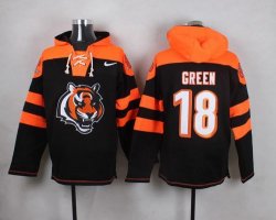 Custom Chicago Bears #18 Green black orange nfl Hooded Sweatshirt