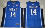 Duke Blue Devils Brandon Ingram 14 V Neck College Basketball Elite Jersey - Blue