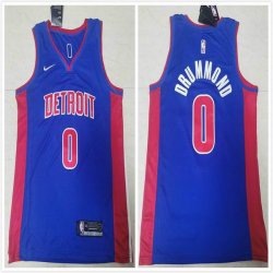 Detroit Pistons #0 Andre Drummond blue nike nba basketball jersyes-XD