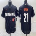 Baltimore Orioles #21 Austin Hays black majestic baseball jersey city version-BD 02