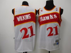 Atlanta Hawks 21 WILKINS white nba jersey