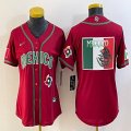 Women 2023 World Cup Mexico blank red majestic baseball jerseys 02