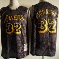 Los Angeles Lakers #32 Magic Johnson black throwback NBA Jersey-XD