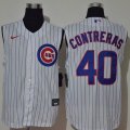 Nike Chicago Cubs #40 Willson Contreras white Baseball Jersey with not sleeves