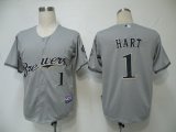 MLB Jerseys Milwaukee Brewers 1 Hart Grey