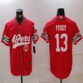 San Francisco 49ers 13# Brock Purdy red baseball jersey Joint name-BD 04