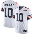 Nike Chicago Bears #10 Mitchell Trubisky white Color Rush Limited Jersey-100th patch