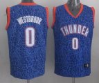 Oklahoma City Thunder #0 Russell Westbrook Blue Decorative pattern Jerseys