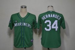 seattle mariners HERNANDEZ 34 green baseball jerseys