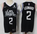 Los Angeles Clippers #2 Kawhi Leonard black nike nba jersey city version-S8