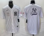 Nike New York Yankees blank white MLB baseball Jersey Joint name -BD 16