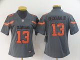 Women Nike Cleveland Browns #13 Odell Beckham Jr gray NFL Jersey Inverted version