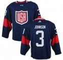 United States 2016 World Cup #3 Johnson blue Hockey jerseys