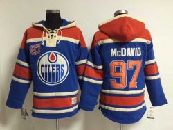 Connor Mcdavid #97 Edmonton Oilers orange blue Ice Hockey Hooded Sweatshirt