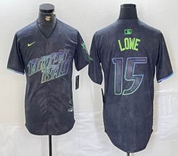 Nike Tampa Bay Rays #15 Lowe black majestic baseball jersey city version