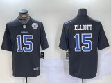 Nike Dallas Cowboys #15 Ezekiel Elliott black throwback Color Rush Limited Jersey 01