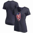 Chicago Bears NFL Pro Line by Fanatics Branded Women's Banner State V-Neck T-Shirt â€“ Navy