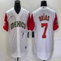 2023 World Cup Mexico #7 Julio Urias white red majestic baseball jerseys 31