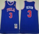 Philadelphia 76ers 3# Allen Iverson blue throwback nba jerseys-XD