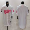 Nike Los Angeles Dodgers white pink baseball jerseys Joint Name