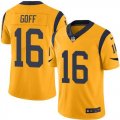 Nike Rams #16 Jared Goff Gold Color Rush Limited Jersey