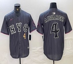 Nike New York Mets #4 Yordan Alvarez gray majestic mlb jerseys majestic baseball jerseys 02