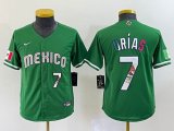 Youth 2023 World Cup Mexico #7 Julio Urias green majestic baseball jerseys 25