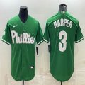 Nike Philadelphia Phillies #3 Bryce Harper green majestic baseball Jersey