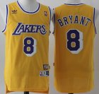 Los Angeless Lakers #8 Kobe Bryant yellow throwback basketball Jerseys big tall size