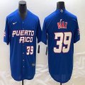 Puerto Rico Baseball #39 Edwin Diaz blue 2023 World Baseball Classic Replica Player Jersey 05