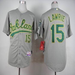 Oakland Athletics #15 Brett Lawrie gray baseball jerseys