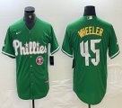 Nike Philadelphia Phillies #45 Zack Wheeler green majestic baseball jersey -BD 01